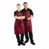 Schürze Latz Bordeaux aus Polycotton 710 x 970 mm - Whites Chefs Clothing - Fourniresto