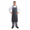 Tablier Bavette Extra Long Sans Poche Rayé Marine Et Blanc  - Whites Chefs Clothing - Fourniresto