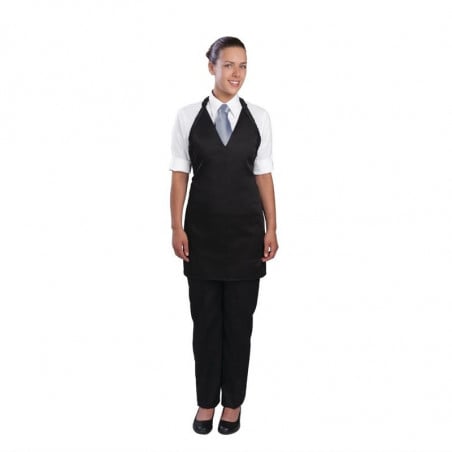 Black Tuxedo Bib Apron in Polycotton 698 x 838 mm - Chef Works - Fourniresto