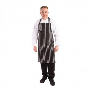 Schwarz-weiße gestreifte Küchenschürze 760 x 970 mm - Whites Chefs Clothing - Fourniresto