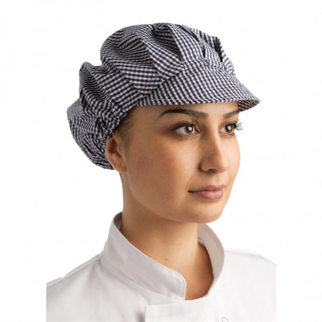 Charlotte in Vichy-Karo in Blau und Weiß aus Polybaumwolle - Einheitsgröße - Whites Chefs Clothing - Fourniresto