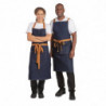 Kellnerschürze aus blauem Denim mit 100% Baumwollgürtel 1000 x 700 mm - Whites Chefs Clothing - Fourniresto