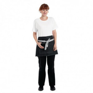 Short Black Denim Server Apron Southside 400 x 760 mm - Whites Chefs Clothing - Fourniresto