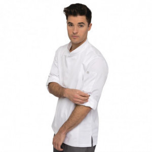 Unisex White Hartford Zipper Chef Jacket - Size S - Chef Works - Fourniresto