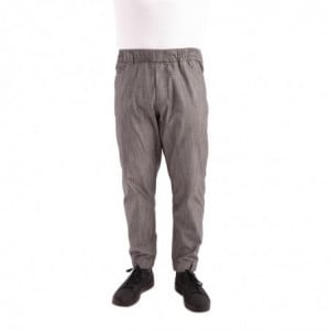 Pantalon de Cuisine Jogger à Fines Rayures Noires et Blanches - Taille S - Chef Works - Fourniresto