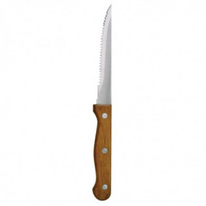 Meat Knife with Wooden Handle Serrated Blade 215 mm - Set of 12 - Olympia - Fourniresto