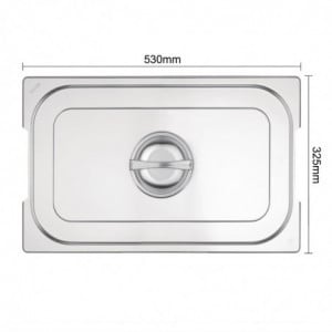 Stainless Steel Lid Gn 1/1 For Tray With Handles - Vogue - Fourniresto