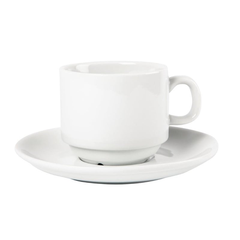 Stapeltasse Weiß Whiteware 200 ml Ø 80 mm - Set von 12 - Olympia - Fourniresto Stapeltasse Weiß Whiteware 200 ml Ø 80 mm - Set von 12 - Olympia - Fourniresto