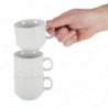 Stackable White Cup Whiteware 200 ml Ø 80 mm - Set of 12 - Olympia - Fourniresto