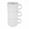 Stackable White Cup Whiteware 200 ml Ø 80 mm - Set of 12 - Olympia - Fourniresto