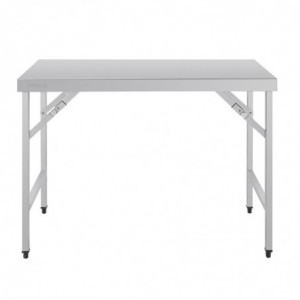 Folding Stainless Steel Table 1200 mm - Vogue - Fourniresto