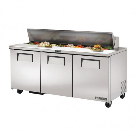 Stainless Steel Preparation Counter 3 Doors 538 L - TRUE - Fourniresto