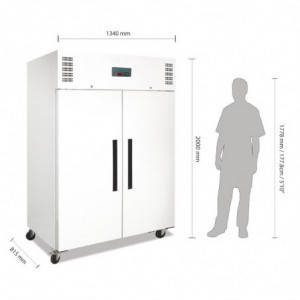 Kühlschrank mit positiver Kühlung, weiß, GN 2/1, Doppeltür, 1200 L - Polar - Fourniresto