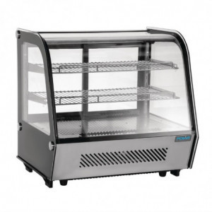 Schwarze Kühlvitrine für Theken - 120 L - Polar