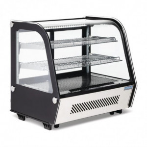 Schwarze Kühlvitrine für Theken - 120 L - Polar