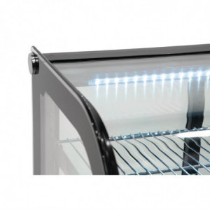 Schwarze Kühlvitrine für Theken - 120 L - Polar