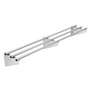 Wall-mounted Tubular Stainless Steel Shelf 1500 mm - Vogue - Fourniresto