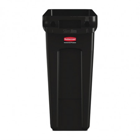 Collecteur de Recyclage avec Conduits d'Aération Noir 60 L - Rubbermaid - Fourniresto