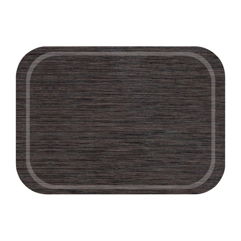 Non-slip Wenge Melamine Service Tray 375 x 265 mm - Roltex - Fourniresto