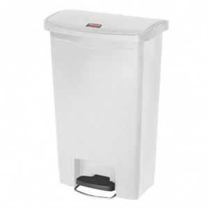 Poubelle à Pédale Frontale Large Slim Jim StepOn Blanche 50L - Rubbermaid - Fourniresto