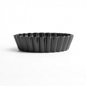 Non-stick Fluted Tartlet Mould with Removable Bottom 8 cm - Set of 3 - Vogue - Fourniresto