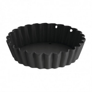 Non-stick Fluted Tartlet Mould with Removable Bottom 10 cm - Set of 3 - Vogue - Fourniresto