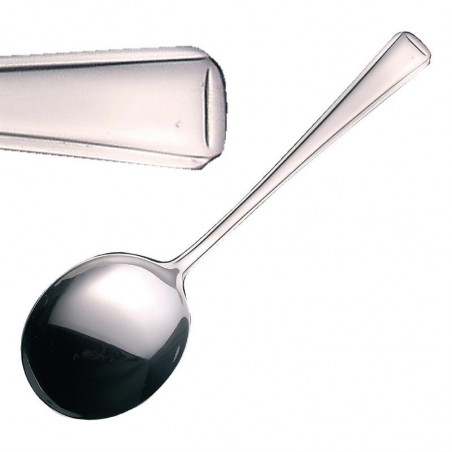 Round Stainless Steel Harley Soup Spoon - Set of 12 - Olympia - Fourniresto