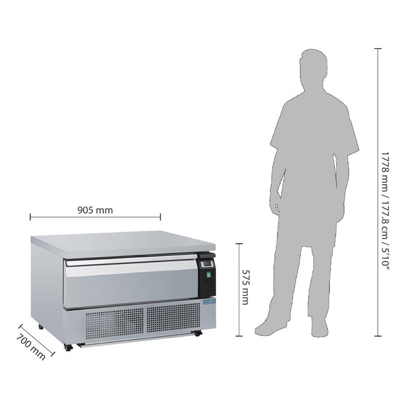 Soubassement Double Réfrigération 1 Tiroir Série U 2x GN 1/1 - Polar - Fourniresto