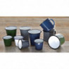 Mugs en Acier Émaillé Bleu et Noir 350ml - Lot de 6 - Olympia - Fourniresto