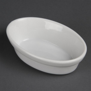 White Oval Gratin Dishes 145 x 104mm - Set of 6 - Olympia - Fourniresto