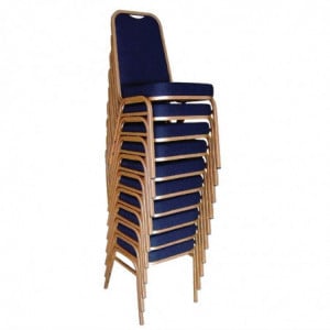 Blaue Bankettstühle mit quadratischer Rückenlehne - 4er-Set - Bolero - Fourniresto