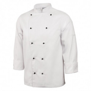 Unisex Chicago Long Sleeve White Chef Jacket Size M - Whites Chefs Clothing - Fourniresto