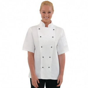 Veste De Cuisine Mixte Chicago Manches Courtes Blanche Taille M - Whites Chefs Clothing - Fourniresto