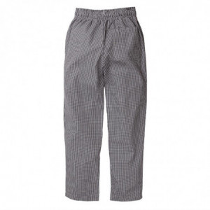 Unisex Vegas Black and White Checkered Kitchen Pants Size M - Whites Chefs Clothing - Fourniresto