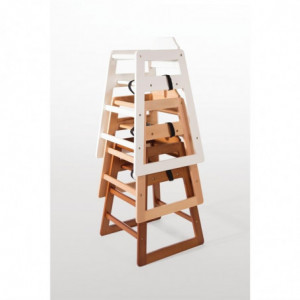 High chair in white wood - Bolero - Fourniresto