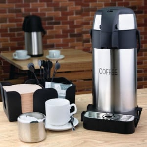 Kaffeekanne mit Pumpe aus Edelstahl-3L - Olympia