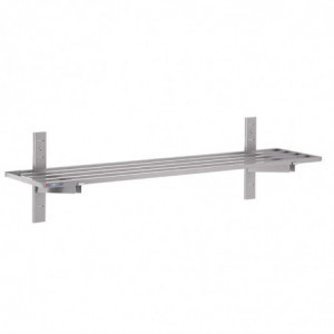 Perforated Stainless Steel Wall Shelf - L 1600mm x 400mm - Gastro M