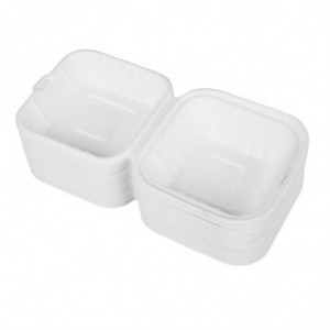 Barquettes À Charnière en Bagasse Compostables - 500 ml - Lot de 250 - Fiesta Green