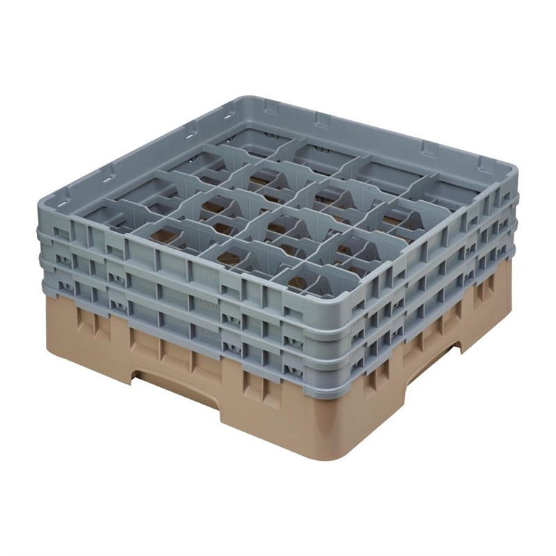 Gläserkorb 16 Fächer Camrack Beige - L 500 x B 500mm - Cambro