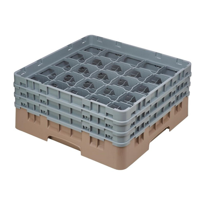 Gläserkorb mit 25 Fächern Camrack Beige Höhe-L 500 x B 500mm - Cambro