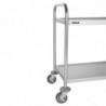 Kleiner Abräumwagen aus Edelstahl - 2 Ebenen - L 710 x T 405mm - Vogue