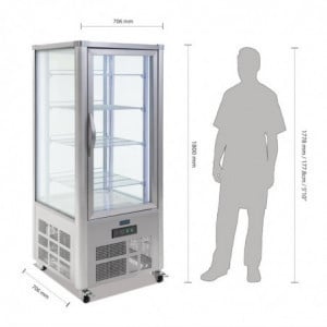 Patisserie-Vitrine aus Edelstahl mit 1 Glastür Serie G - 400L - Polar - Fourniresto