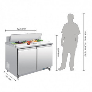 Preparation Counter 2 Doors - 2 x GN 1/6 405 L - Polar - Fourniresto