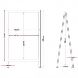 Panneau De Trottoir Cadre En Bois 1200 X 700Mm - Olympia - Fourniresto