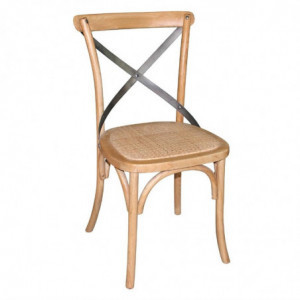 Wooden Chairs with Crossed Backrest - Natural - Bolero - Fourniresto