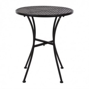 Table Bistro Ronde En Acier Ajouré - Noire - 600Mm - Bolero - Fourniresto