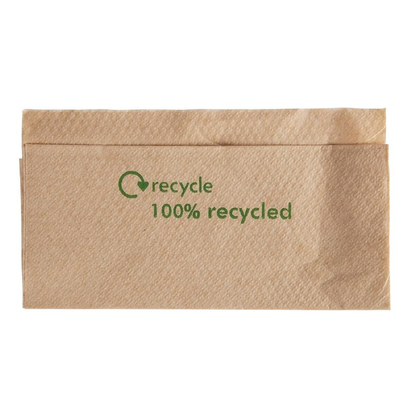 Servietten 1-lagig aus recyceltem Papier mit Spender 320 x 300mm - Packung mit 6000 Stück - FourniResto