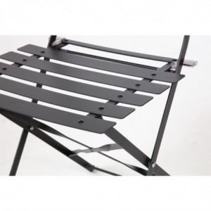 Stahl-Terrassenstühle - Schwarz - 2er-Set - Bolero - Fourniresto