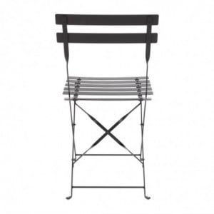 Stahl-Terrassenstühle - Schwarz - 2er-Set - Bolero - Fourniresto