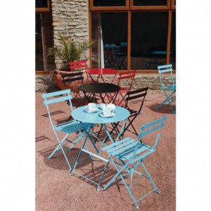 Table De Terrasse En Acier - Rouge - Bolero - Fourniresto